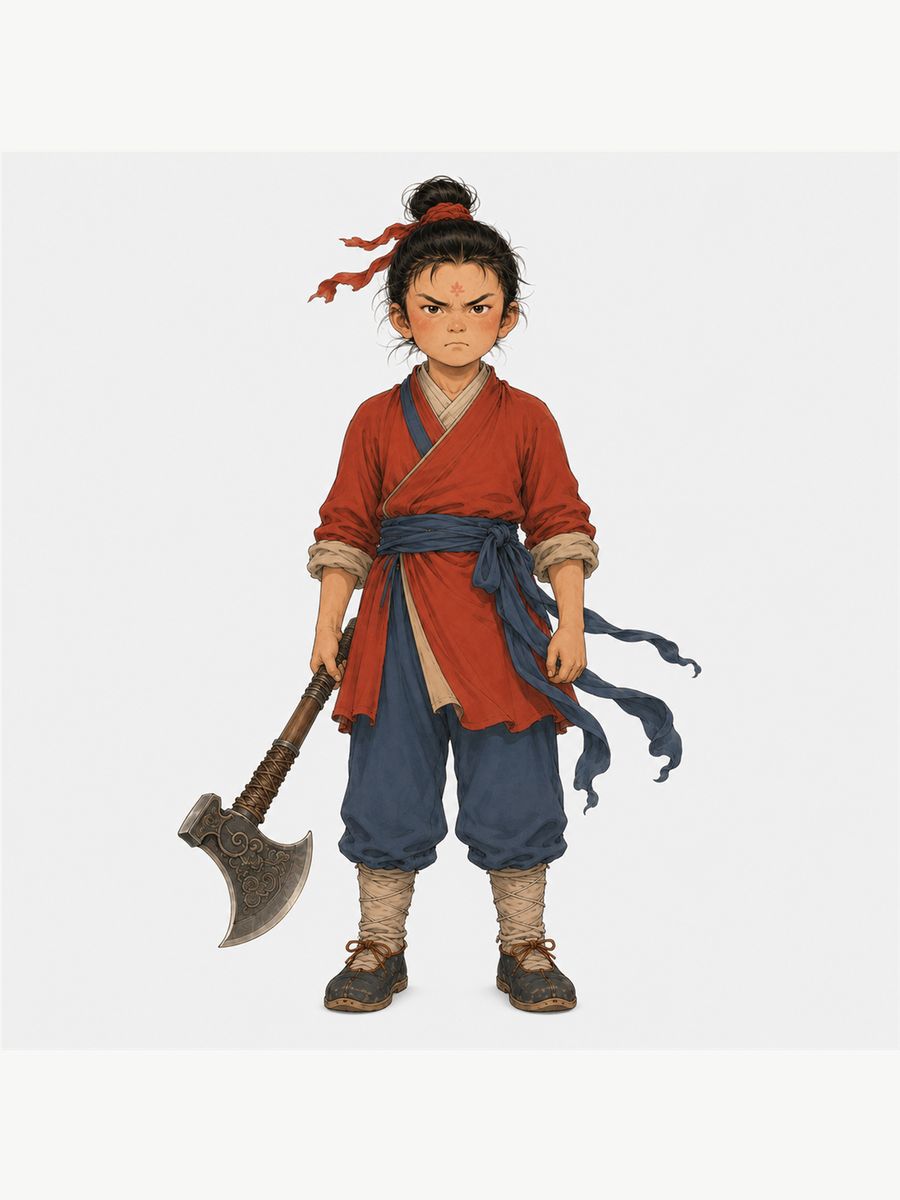 Character sheet, front view